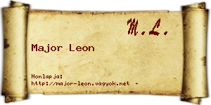 Major Leon névjegykártya